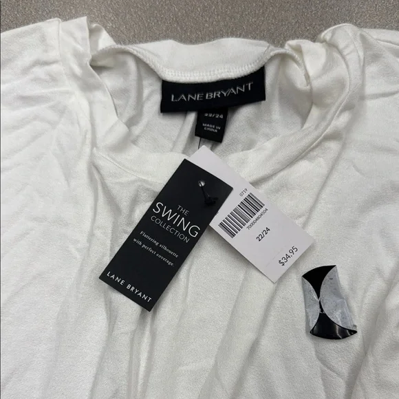 Lane Bryant White Sleeveless Relaxed Muscle Tee - Picture 3 of 3